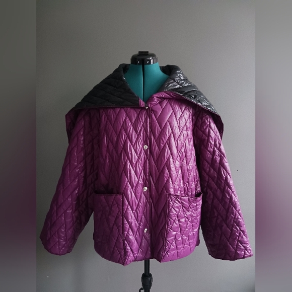 Hache Jackets & Blazers - HACHE Italy Purple/ Black  Quilted Jacket Size 44/ M
